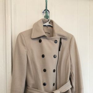 Calvin Klein Chesterfield coat in soft rose